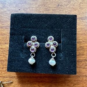 Seed pearl drop earrings